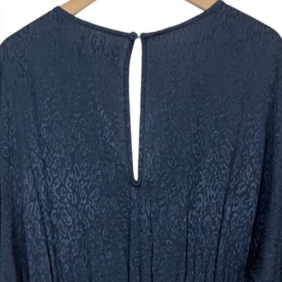 Anthropologie Maeve Jacqueline Jacquard Leopard Navy Blue Jumpsuit Size XS - Picture 6 of 8